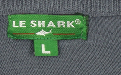 Mens UK Size L Le Shark Grey Pullover Jumper