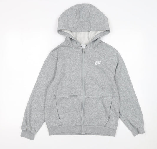 Boys UK Size 146 Nike Grey Full Zip Hoodie