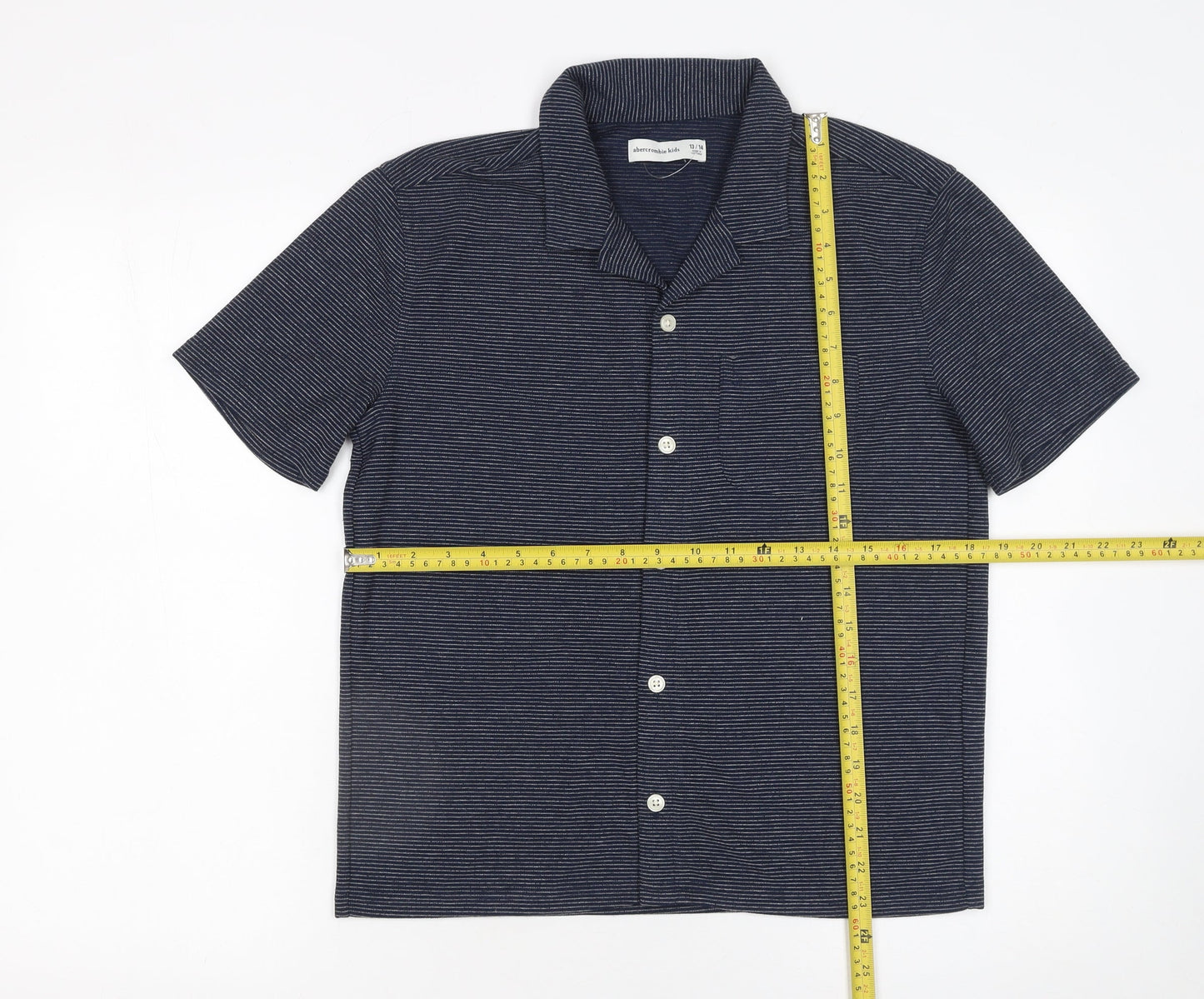 Boys UK Size 13-14 Years abercrombie kids Blue Basic Button-Up