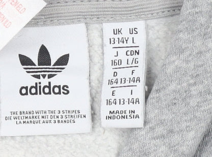 Boys UK Size 13-14 Years adidas Grey Pullover Hoodie