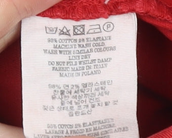 Womens UK Size S You Must Create Regular Fit Cropped Red Trousers