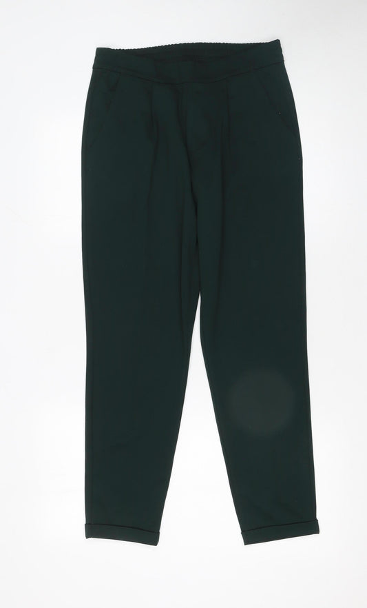 Womens UK Size S Jacqueline de Yong Regular Fit Casual Workwear Green Trousers
