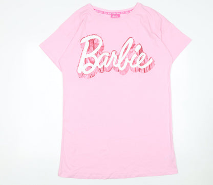 Barbie Womens Pink Cotton Short Sleeve Nightshirt UK 12-14