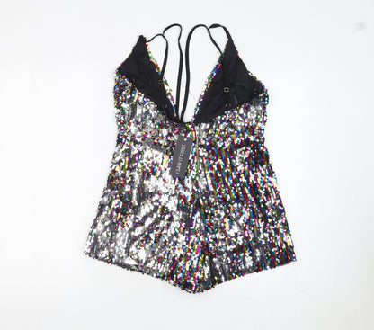 I Saw It First Womens Multicoloured Sequin Playsuit UK 12 Partywear