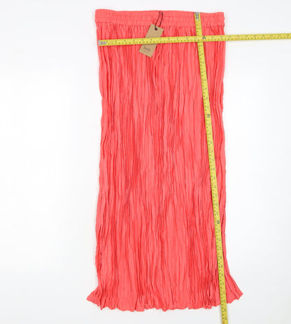 Hush Women’s Pink Midi Pleated Skirt Size 14 Lightweight Summer