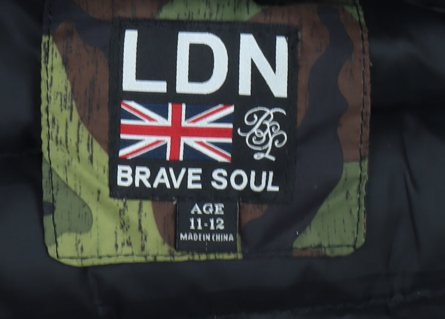 Boys UK Size 11-12 Years Brave Soul Multicoloured Puffer Jacket