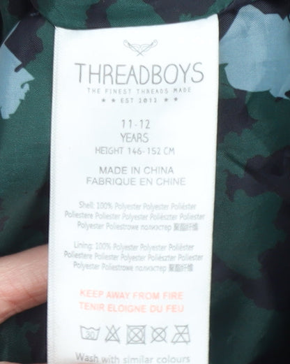 Boys UK Size 11-12 Years Threadboys Black Rain Coat