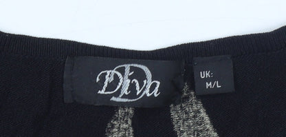 Womens UK Size M Diva Black Pullover Jumper