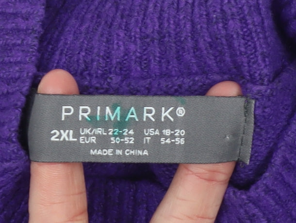 Womens UK Size 2XL Primark Purple Pullover Jumper