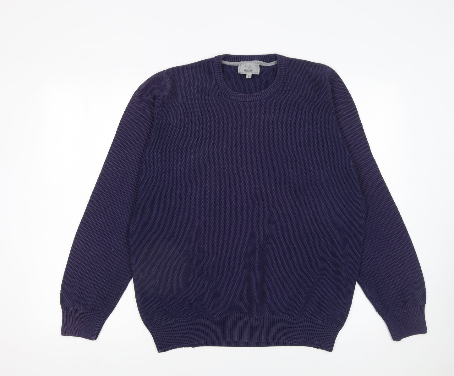 Mens UK Size L Marks and Spencer Blue Pullover Jumper