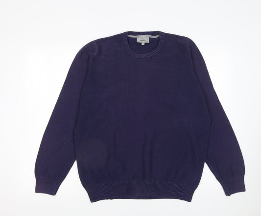 Mens UK Size L Marks and Spencer Blue Pullover Jumper