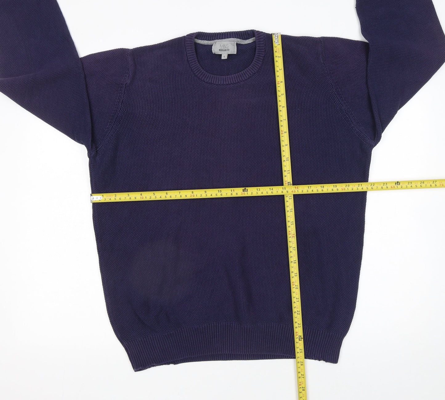 Mens UK Size L Marks and Spencer Blue Pullover Jumper