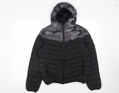 Boys UK Size 11-12 Years Kangaroo Poo Black Puffer Jacket