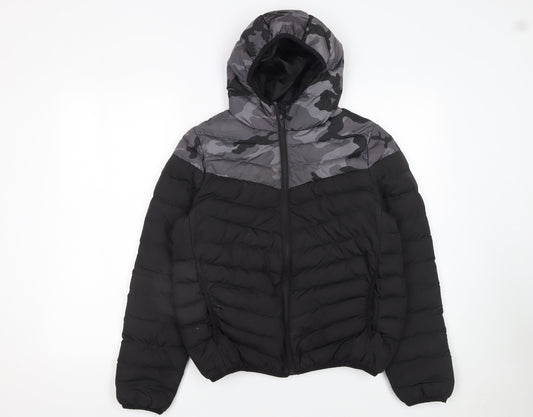 Boys UK Size 11-12 Years Kangaroo Poo Black Puffer Jacket