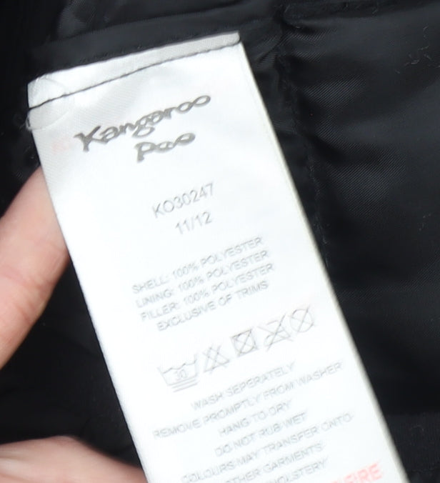 Boys UK Size 11-12 Years Kangaroo Poo Black Puffer Jacket