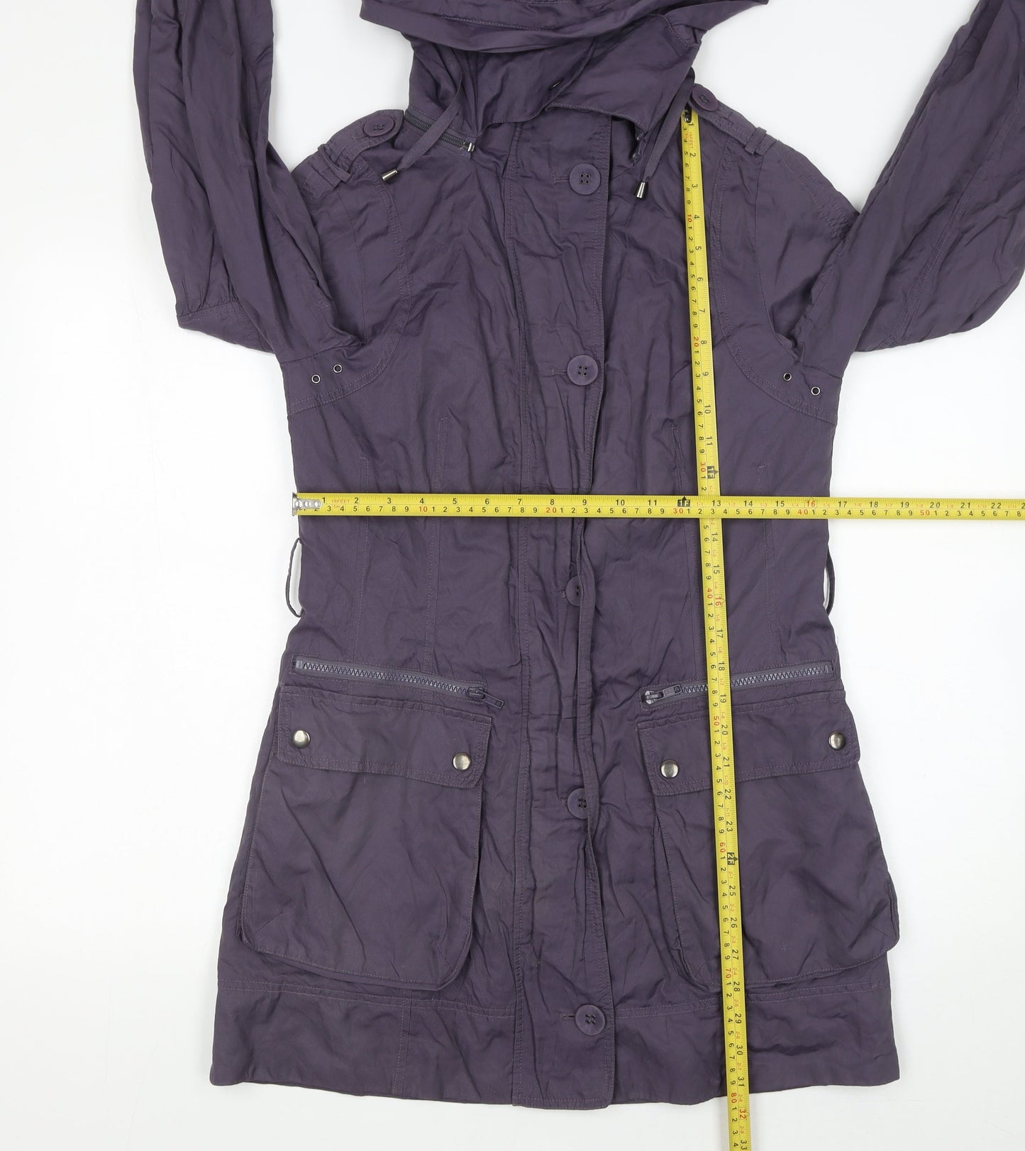 Womens UK Size S Marks and Spencer Purple Parka Coat