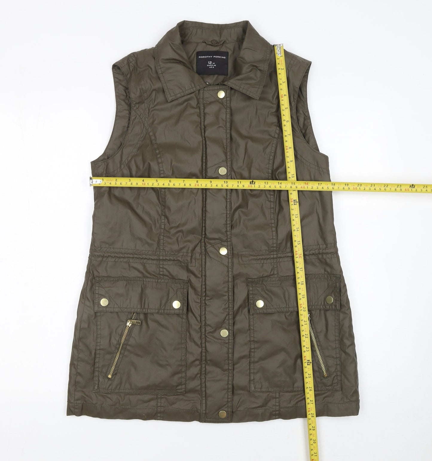 Womens UK Size 12 Dorothy Perkins Green Bodywarmer