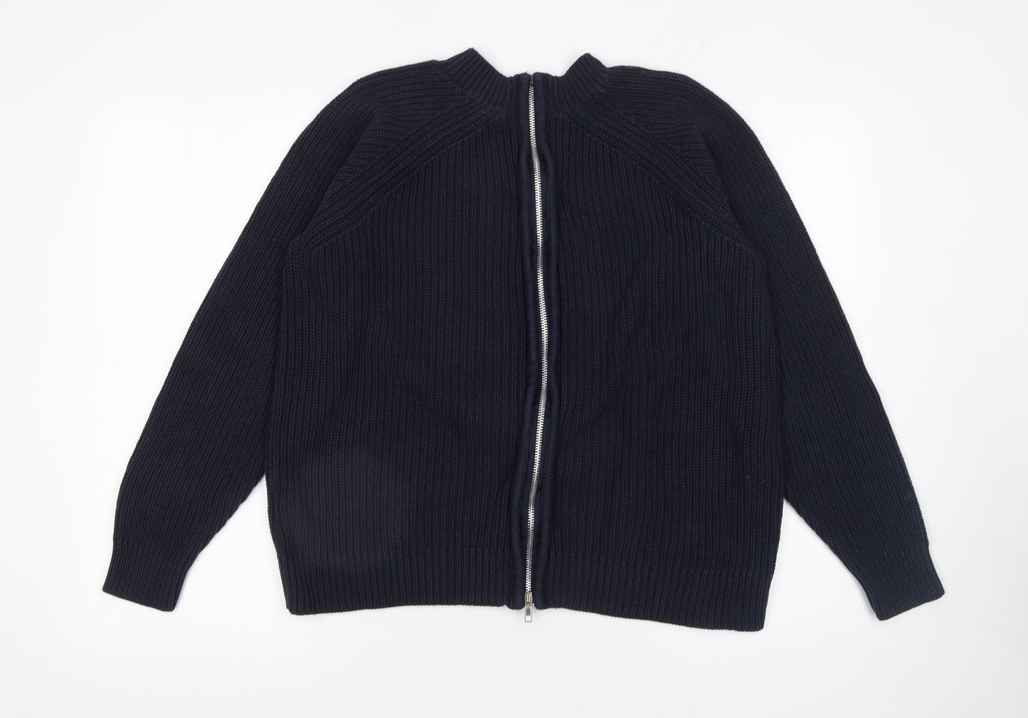 Womens UK Size 12 H&M Blue Full Zip Jumper