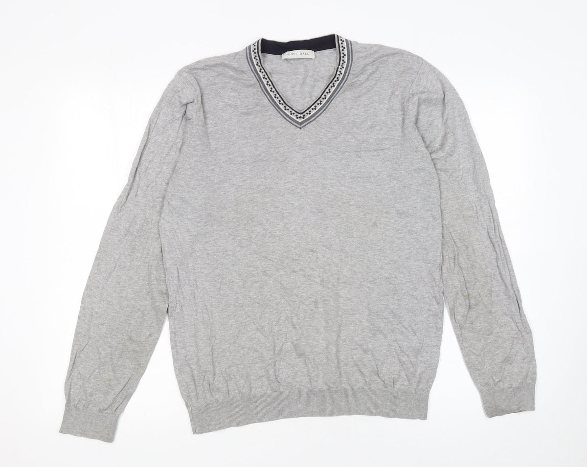 Mens UK Size M Nigel Hall Grey Pullover Jumper