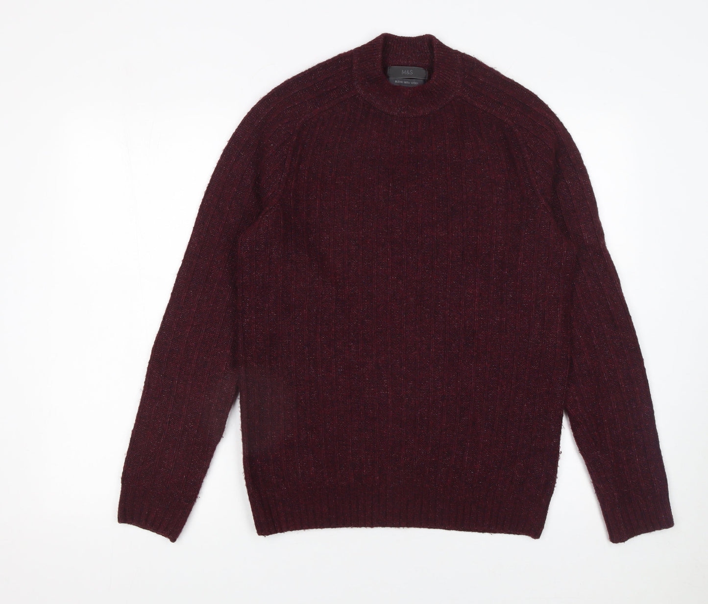 Mens UK Size S Marks and Spencer Red Pullover Jumper