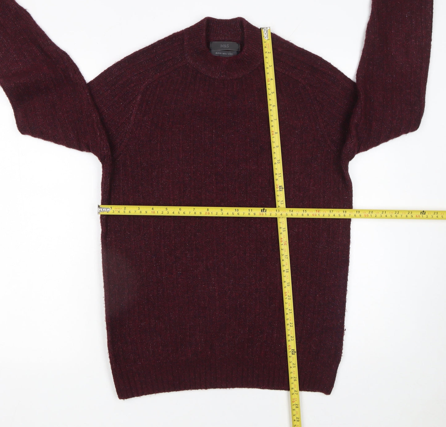 Mens UK Size S Marks and Spencer Red Pullover Jumper