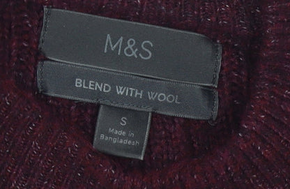 Mens UK Size S Marks and Spencer Red Pullover Jumper