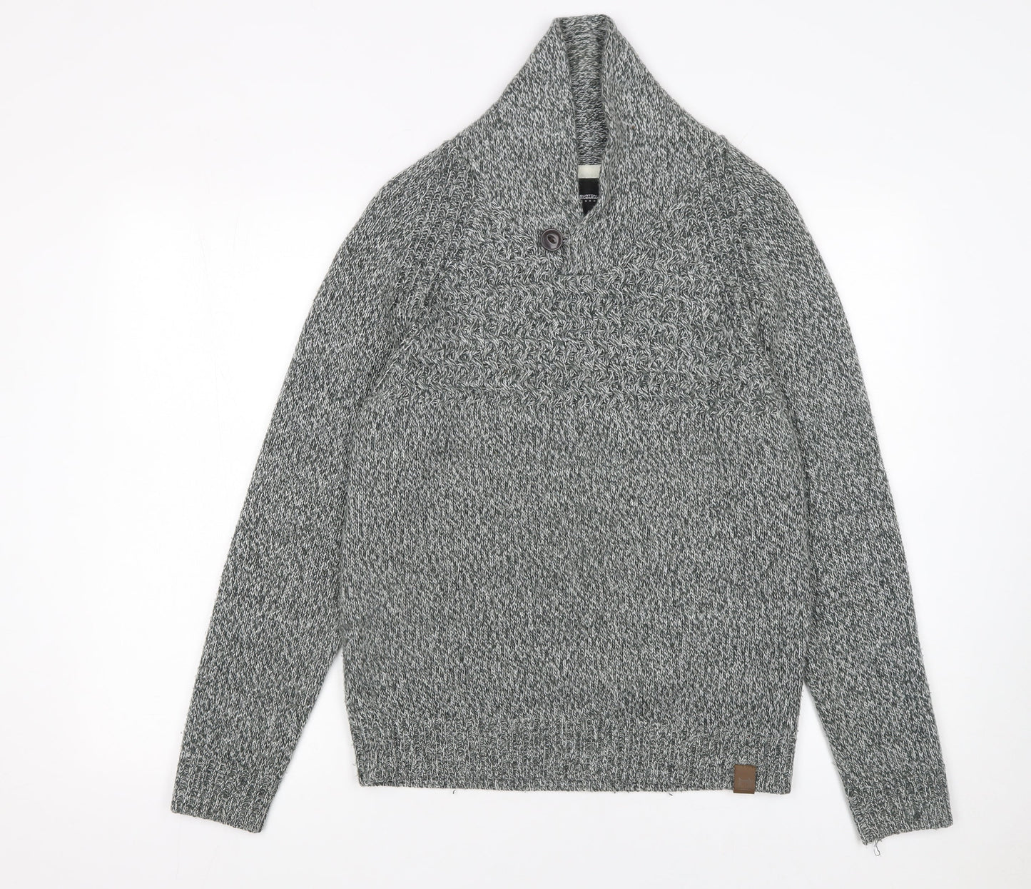 Mens UK Size S Burton Menswear London Grey Pullover Jumper