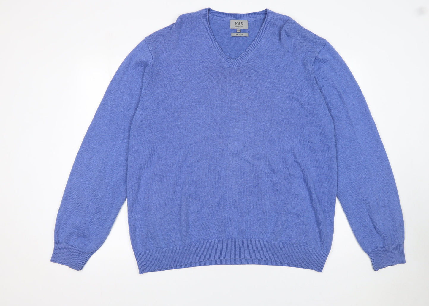 Mens UK Size 2XL Marks and Spencer Blue Pullover Jumper