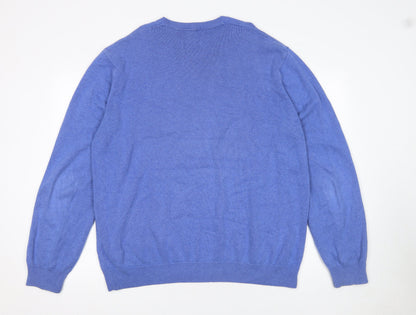 Mens UK Size 2XL Marks and Spencer Blue Pullover Jumper