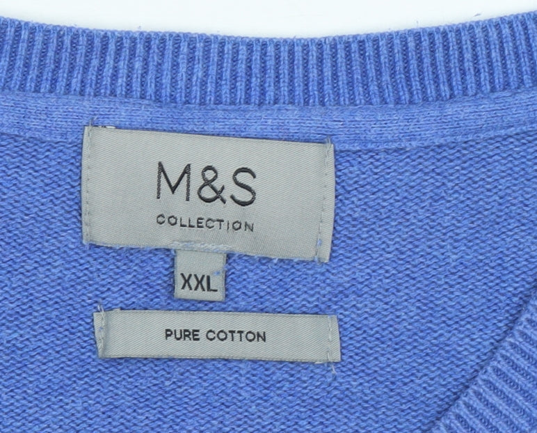 Mens UK Size 2XL Marks and Spencer Blue Pullover Jumper