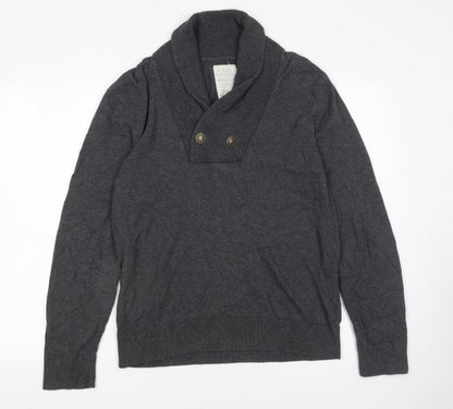 Mens UK Size M River Island Grey Pullover Jumper