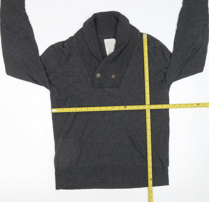Mens UK Size M River Island Grey Pullover Jumper