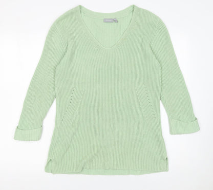 Womens UK Size XS Fransa Green Pullover Jumper