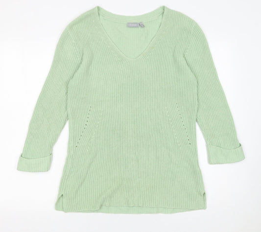 Womens UK Size XS Fransa Green Pullover Jumper