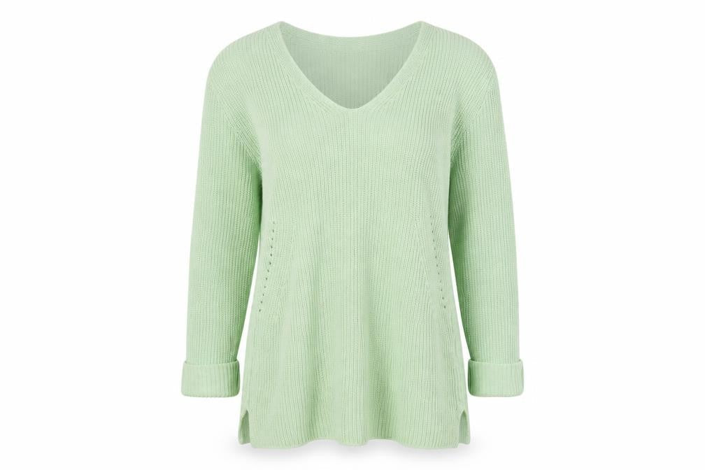 Womens UK Size XS Fransa Green Pullover Jumper