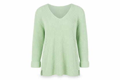 Womens UK Size XS Fransa Green Pullover Jumper