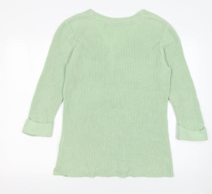 Womens UK Size XS Fransa Green Pullover Jumper