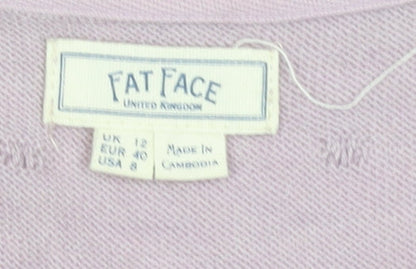 Womens UK Size 12 Fat Face Purple Pullover Jumper