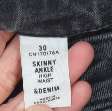 Womens UK Size 14 &Denim Slim Fit Ankle Grey Jeans