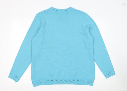 Womens UK Size L BM Collection Blue Pullover Jumper