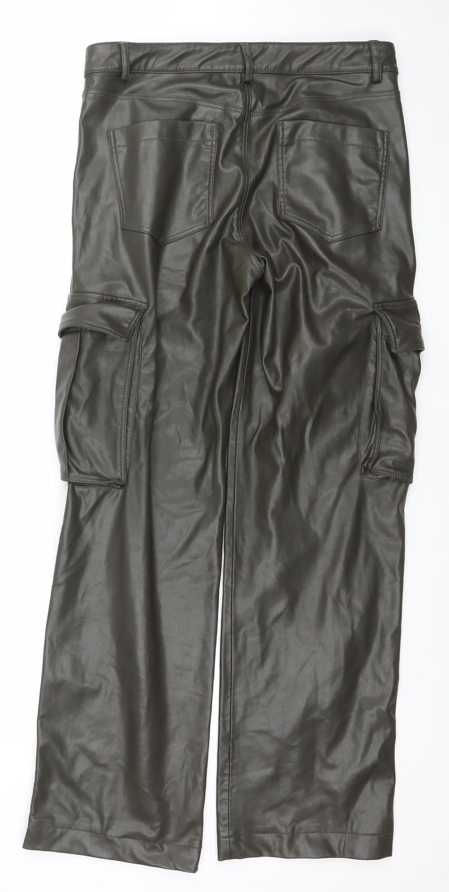 Womens UK Size 12 Zara Regular Fit Cargo Brown Trousers