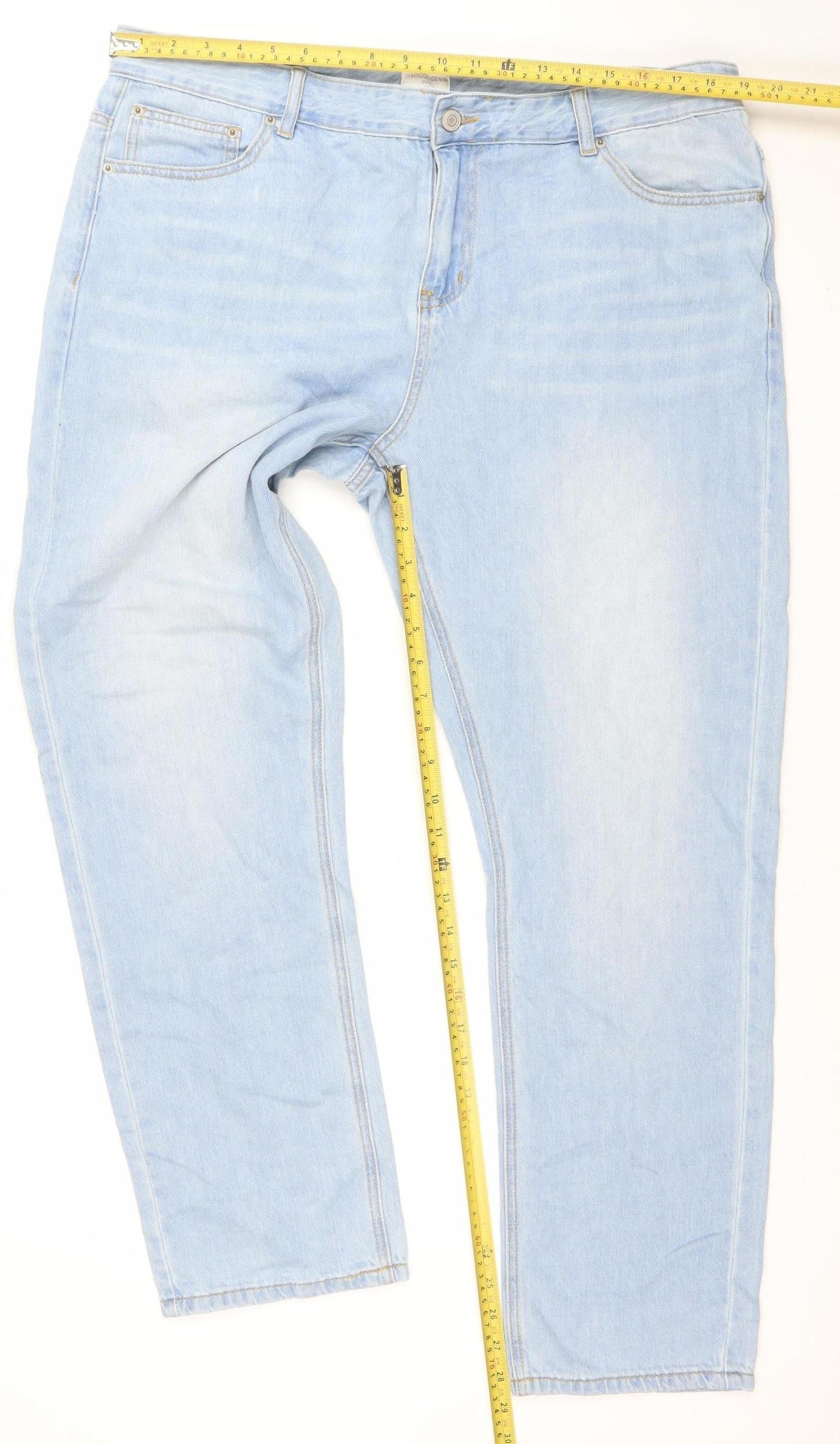 Mens UK Size 46 Tamnoon Denim Regular Fit Straight Blue Jeans