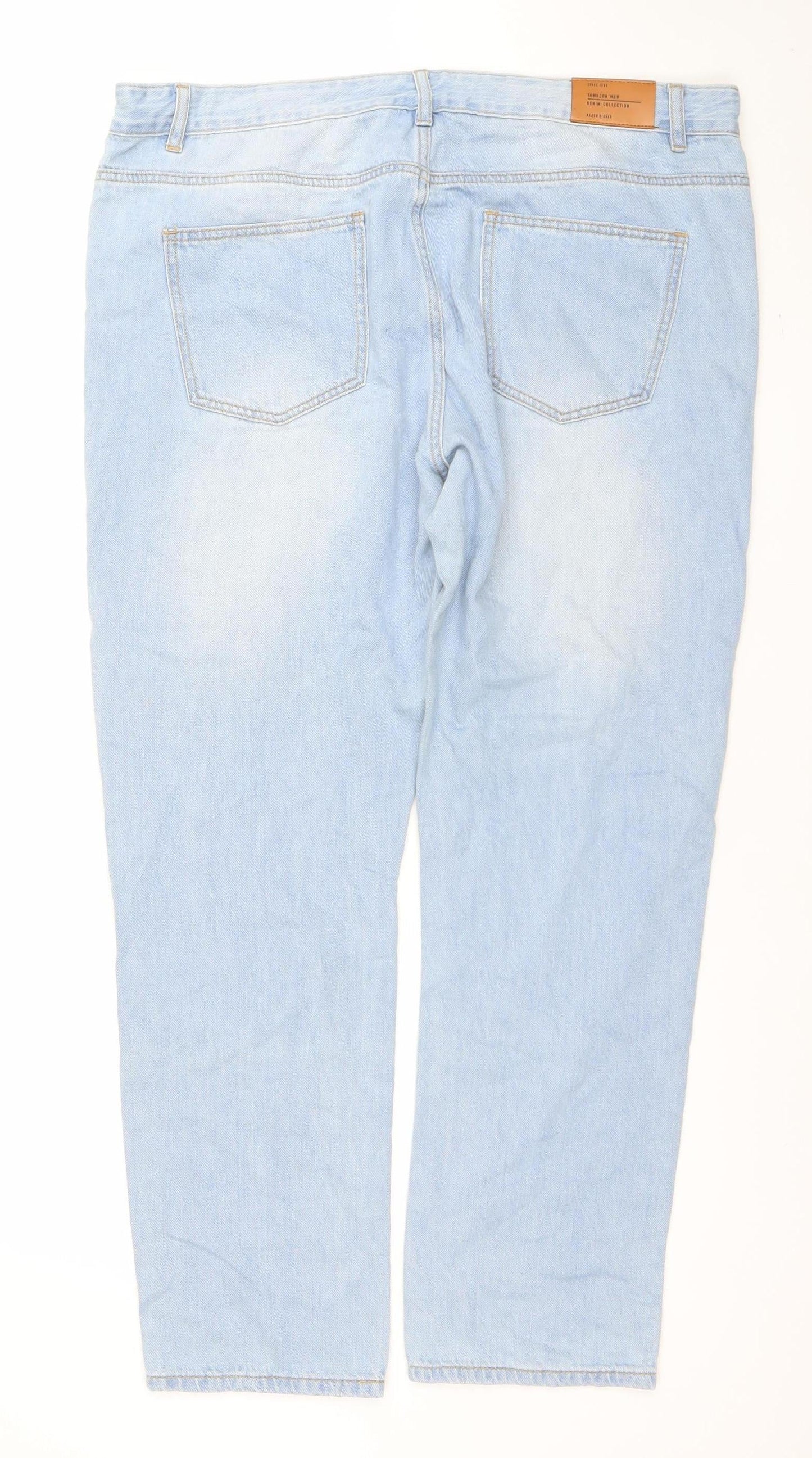 Mens UK Size 46 Tamnoon Denim Regular Fit Straight Blue Jeans