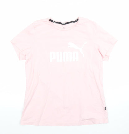 Womens UK Size M PUMA Pink Basic T-Shirt