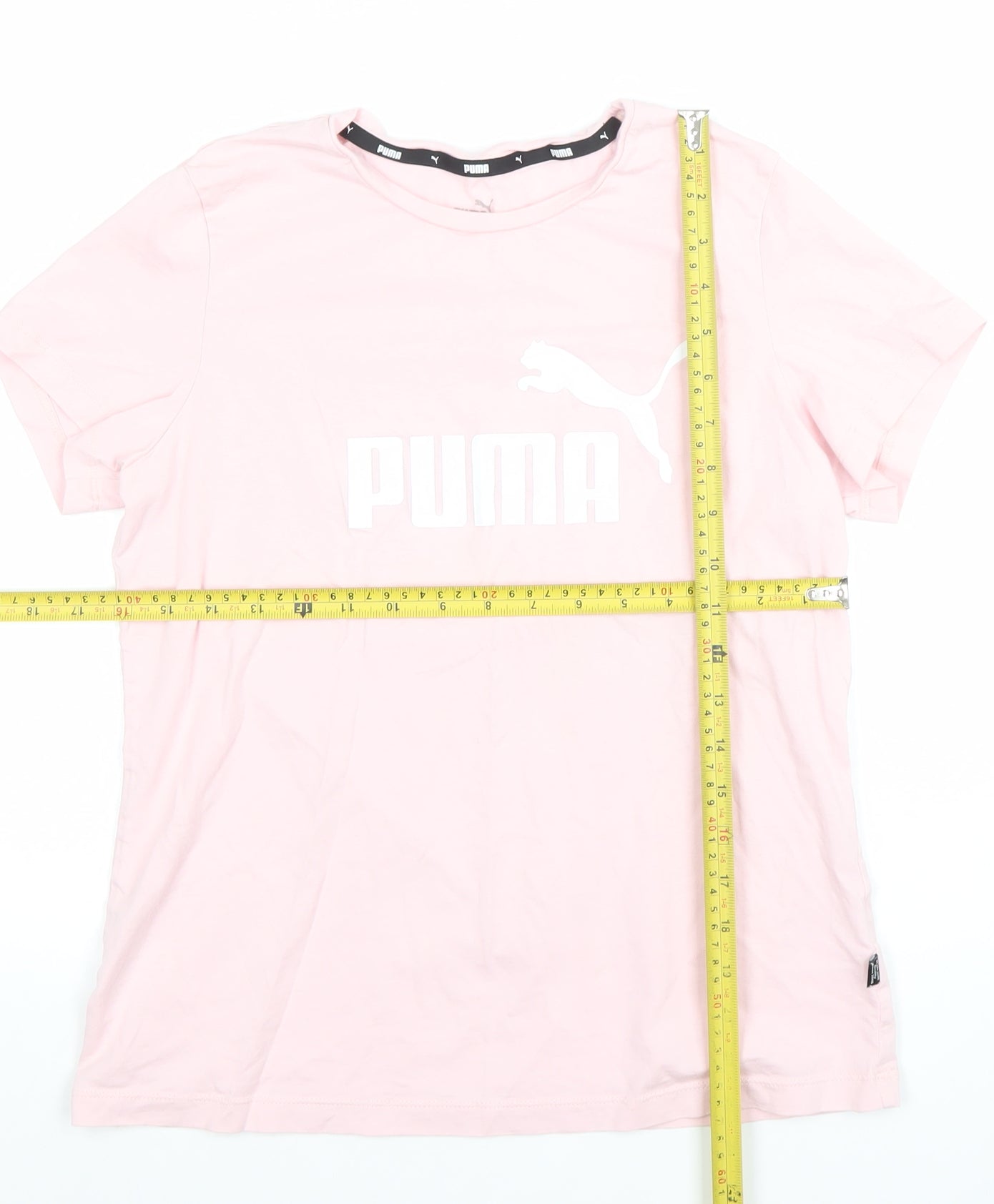 Womens UK Size M PUMA Pink Basic T-Shirt