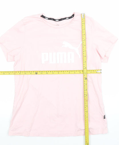 Womens UK Size M PUMA Pink Basic T-Shirt