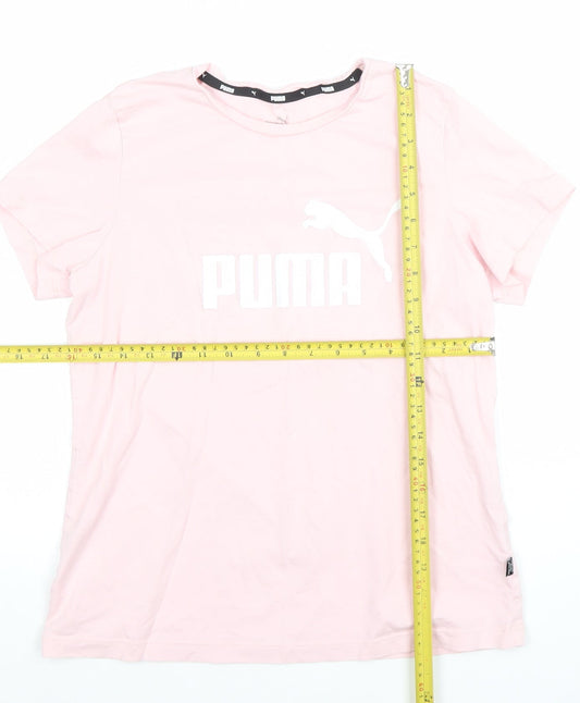 Womens UK Size M PUMA Pink Basic T-Shirt