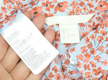 Womens UK Size 8 H&M Multicoloured Basic Button-Up