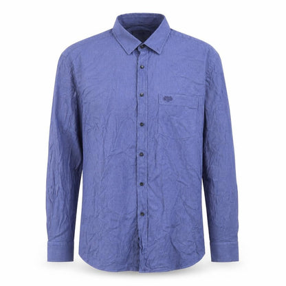 Paul Costelloe Living Men's Blue Regular Fit Cotton Shirt L Long Sleeve