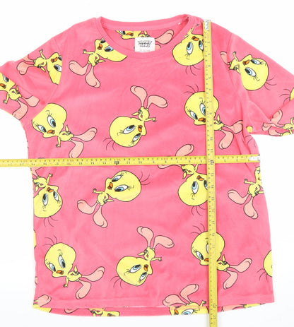 Looney Tunes Tweety Pink Fleece Women's Nightshirt Size S